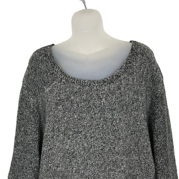 Free People Black & White Cotton Blend Lightweight Sweater Size M - Picture 3 of 6